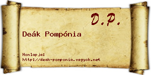 Deák Pompónia névjegykártya
