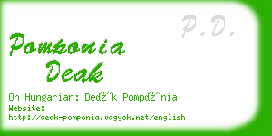 pomponia deak business card